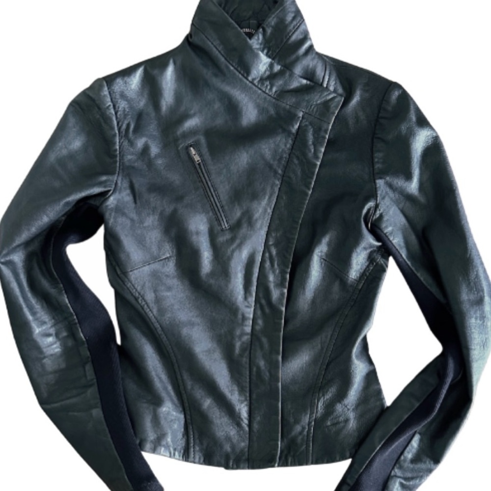 A MOVEABLE FEAST XS LAMBSKIN LEATHER JACKET | BLACK